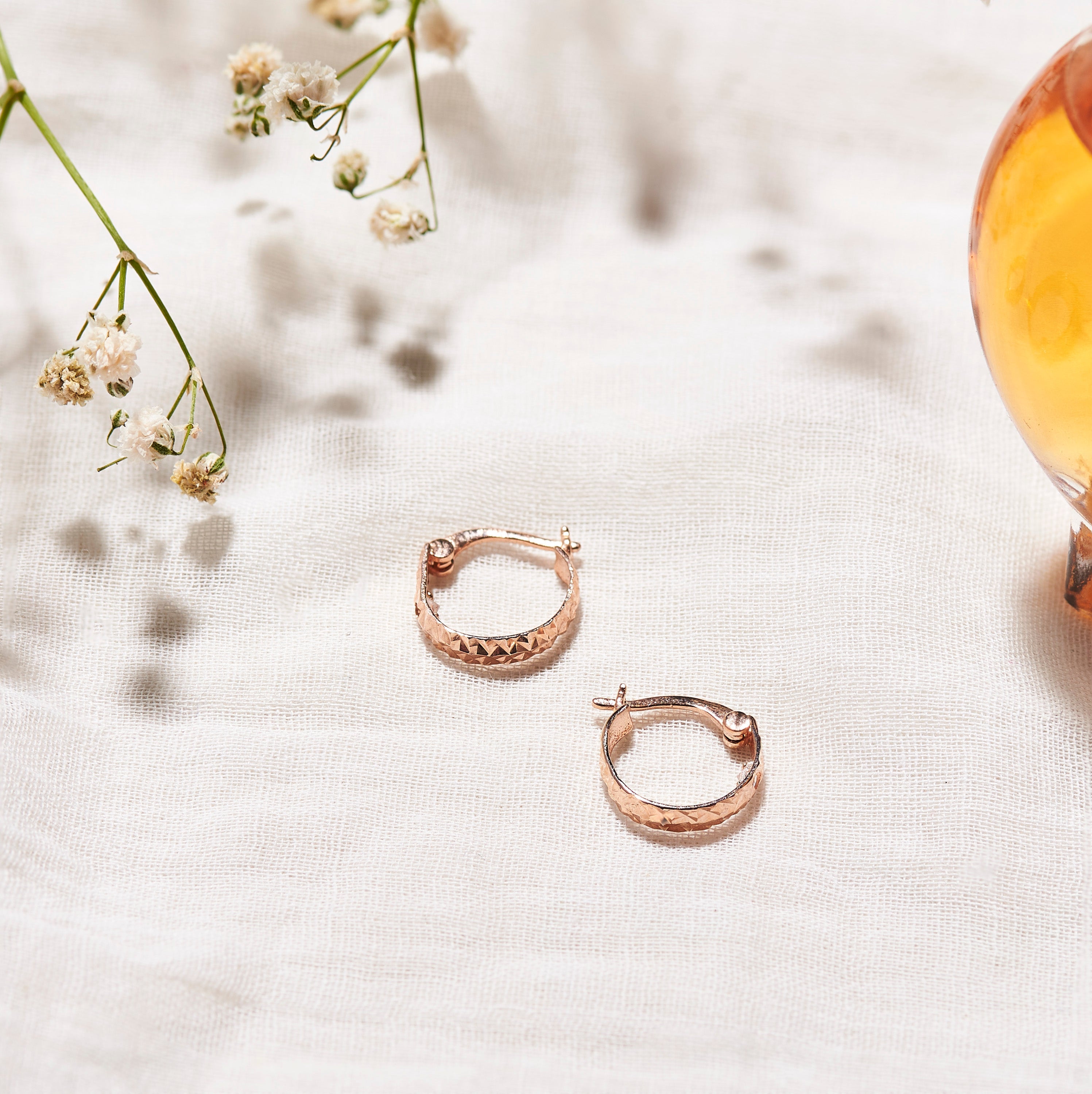 Rose Gold Dance of Symmetry Hoops (Earrings)