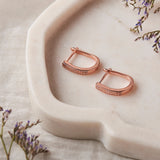Rose Gold Zircon Falls Hoops (Earrings)