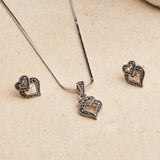 Antique Silver Cobra Heart Necklace Set