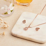 Rose Gold Zircon Iris Necklace Set
