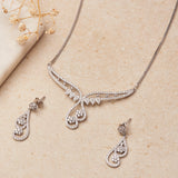 Silver Phoenix Wings Necklace Set