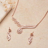 Rose Gold Rising Phoenix Necklace Set