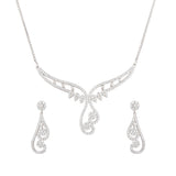 Silver Phoenix Wings Necklace Set