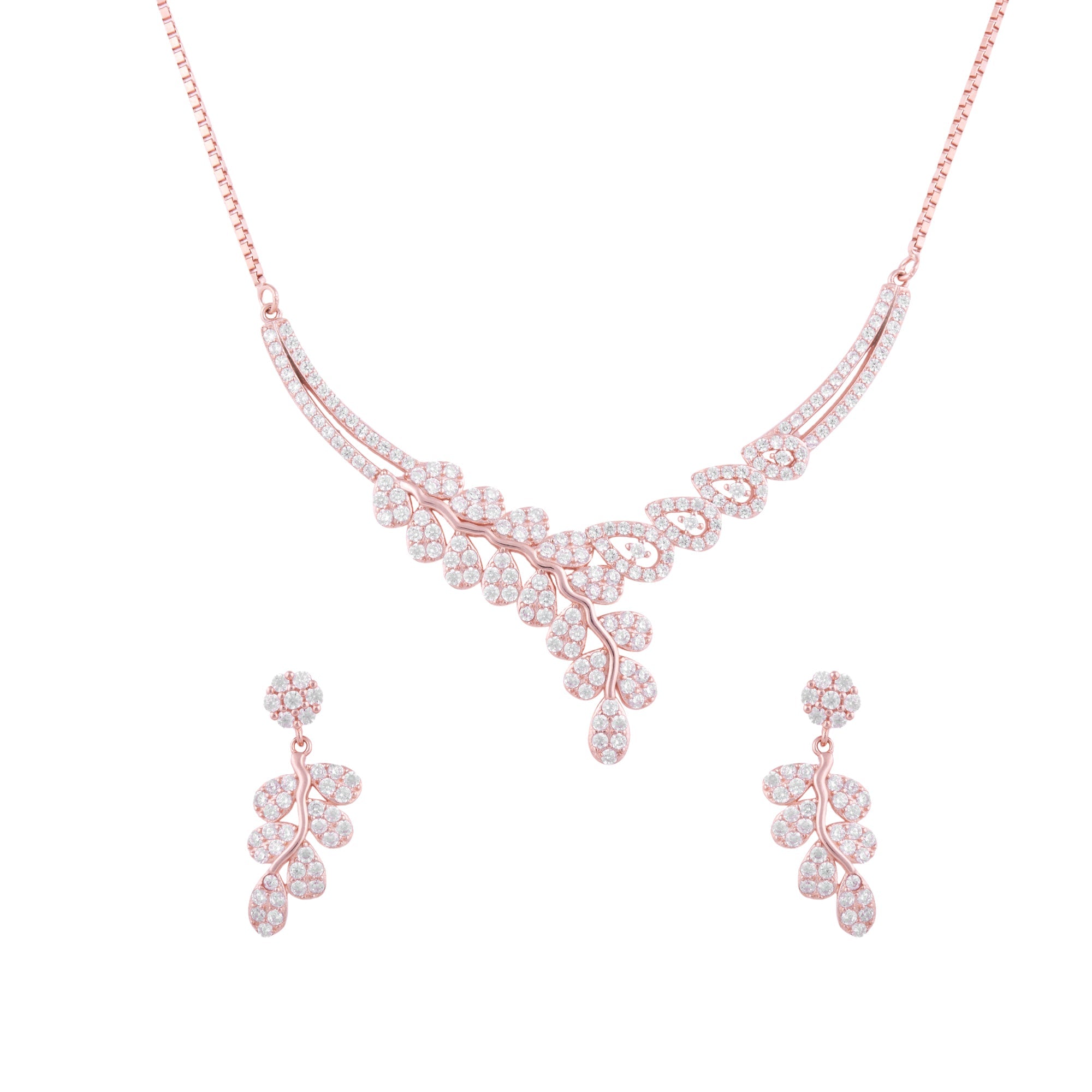 Rose Gold Grapevine Necklace Set