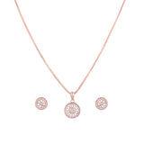 Rose Gold Zircon Iris Necklace Set