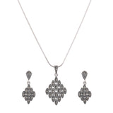 Oxidized Silver Marcasite Maze Necklace Set