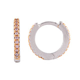 Silver Dual Tone Zircon Hoops (Earrings)