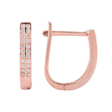 Rose Gold Zircon Falls Hoops (Earrings)