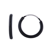 Silver Simply Black Hoops (Earrings)