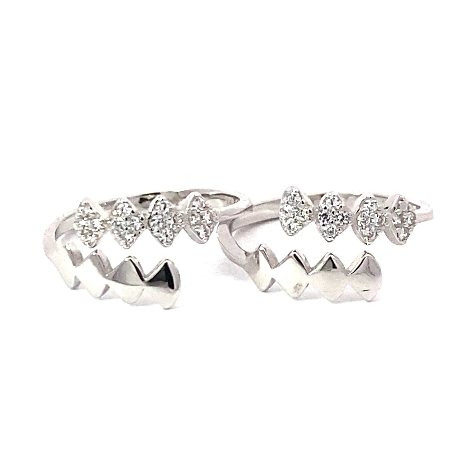 Diamond Row Silver Toe Rings