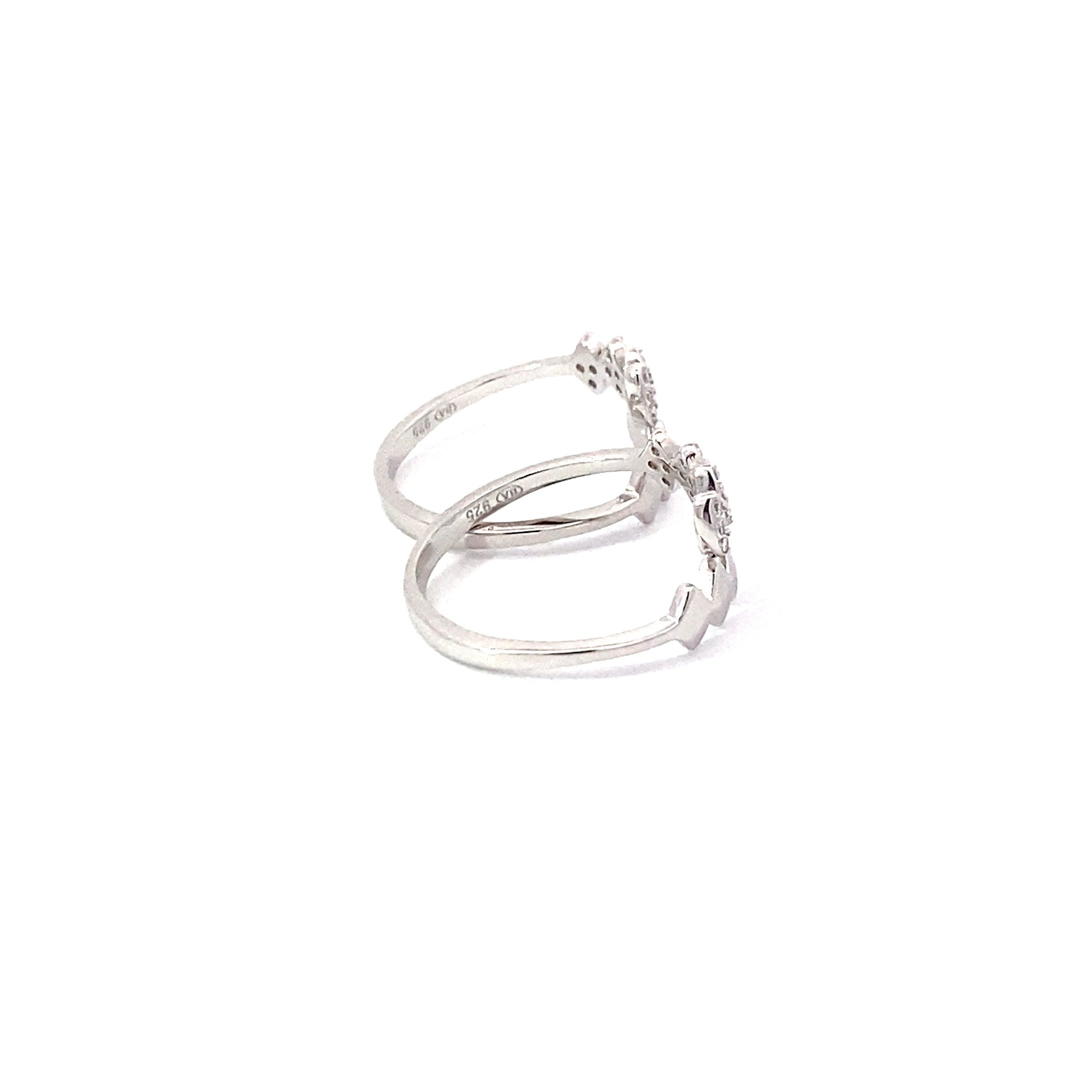 Diamond Row Silver Toe Rings