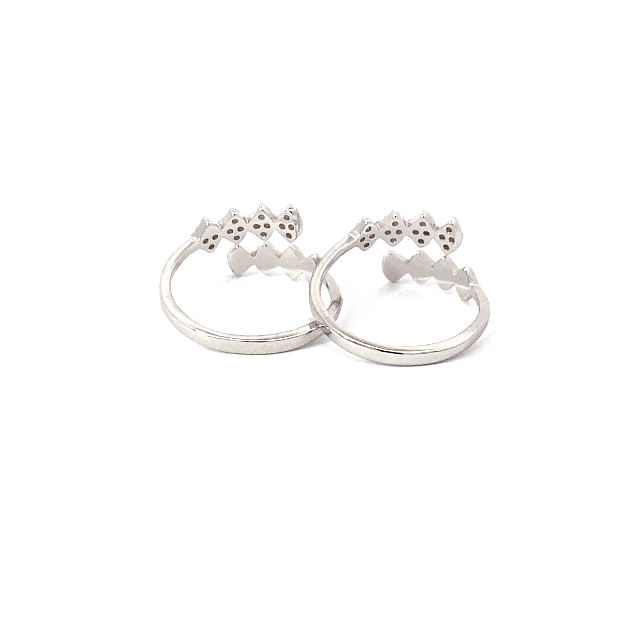 Diamond Row Silver Toe Rings