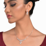 Silver Phoenix Wings Necklace Set
