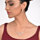 Rose Gold Rising Phoenix Necklace Set