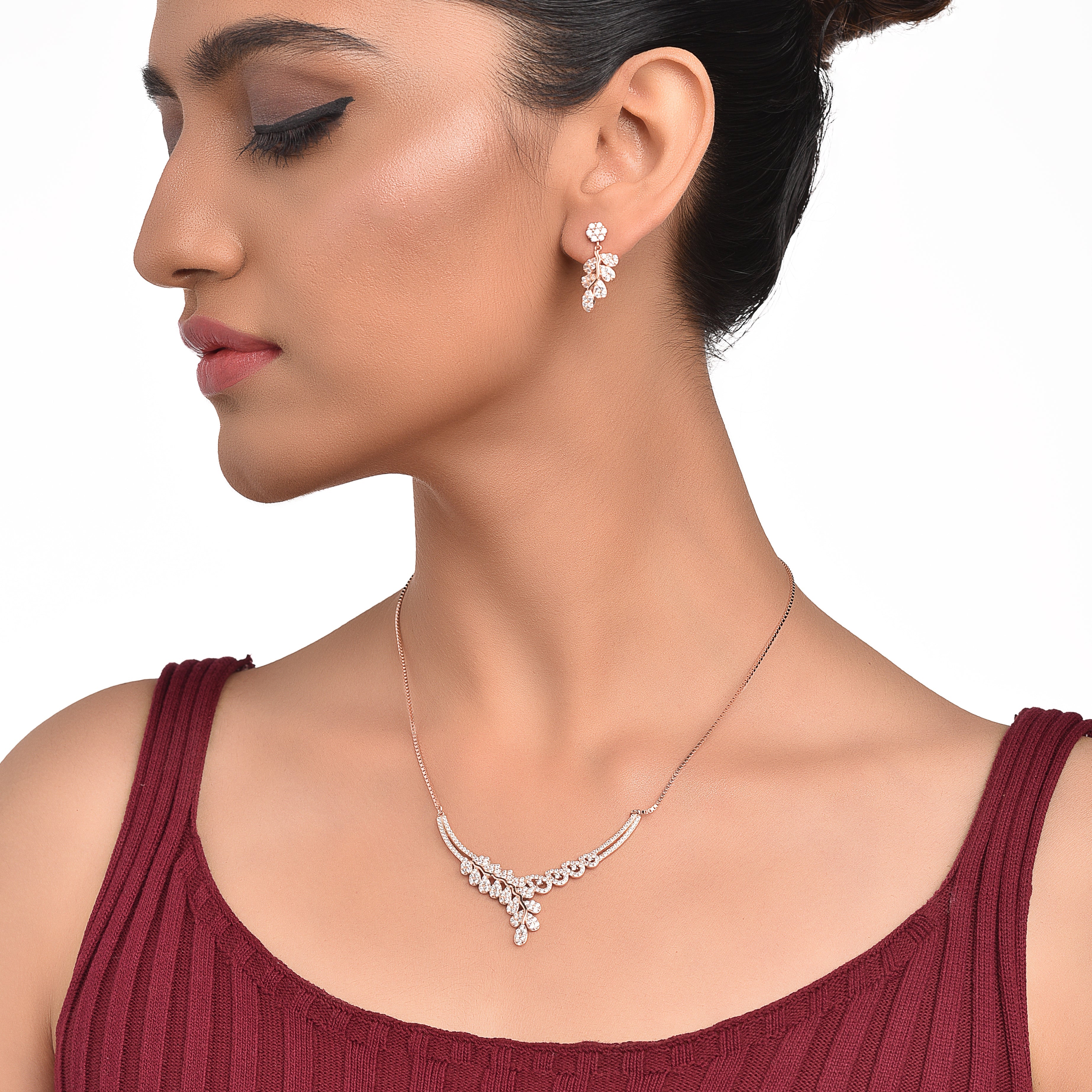 Rose Gold Grapevine Necklace Set