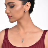 Silver Lotus Stills Necklace Set