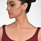Silver Zircon Dazzle Necklace Set