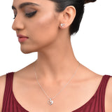 Silver "Half of My Zircon Heart" Necklace Set
