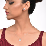 Silver Octagon Rainbow Necklace Set