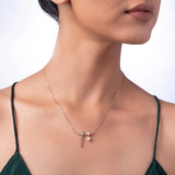 Rose Gold Chirping Birds Necklace Dhanaza