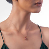 Rose Gold Locked Heart Necklace Dhanaza