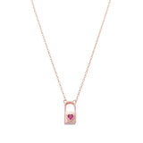 Rose Gold Locked Heart Necklace Dhanaza