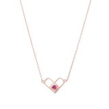 Rose Gold Locked Heart Necklace Dhanaza
