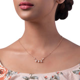 Rose Gold Pearl Arch Necklace Dhanaza