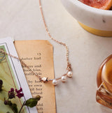 Rose Gold Pearl Arch Necklace Dhanaza
