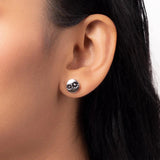 Silver 2 Flowers in a Dot Studs (Earrings) Dhanaza