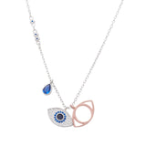 Silver Blue Evil Eye Necklace Dhanaza