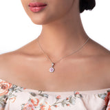 Silver Enamel Lotus Necklace Dhanaza