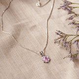 Silver Enamel Lotus Necklace Dhanaza