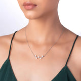 Silver Floating Pearls Necklace Dhanaza