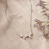 Silver Floating Pearls Necklace Dhanaza