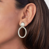 Silver Minimal Oval Earrings Dhanaza