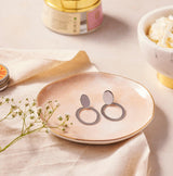 Silver Minimal Oval Earrings Dhanaza