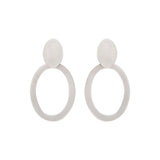 Silver Minimal Oval Earrings Dhanaza