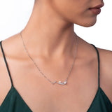 Silver Pearl Swan Necklace Dhanaza