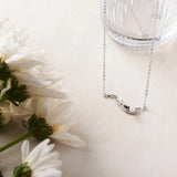 Silver Pearl Swan Necklace Dhanaza