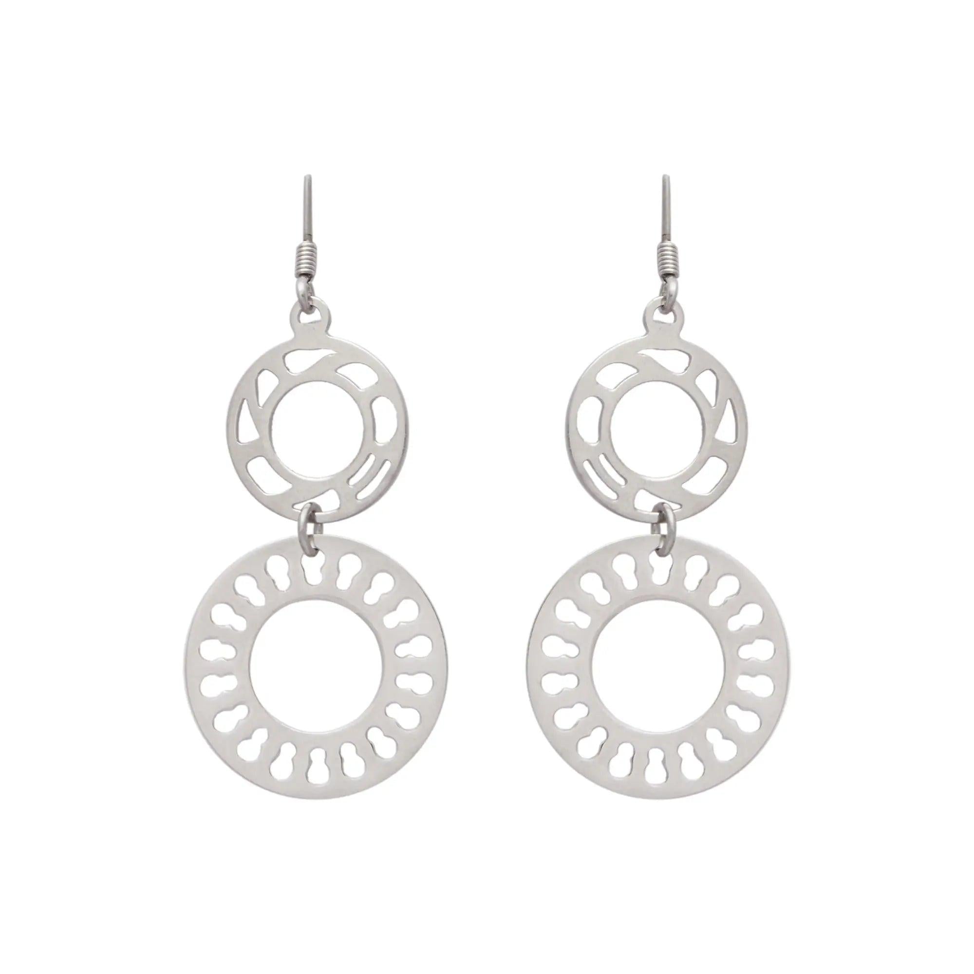 Silver Plain Disc Hangings Dhanaza