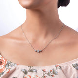 Silver Quartrefoil Trio Necklace Dhanaza