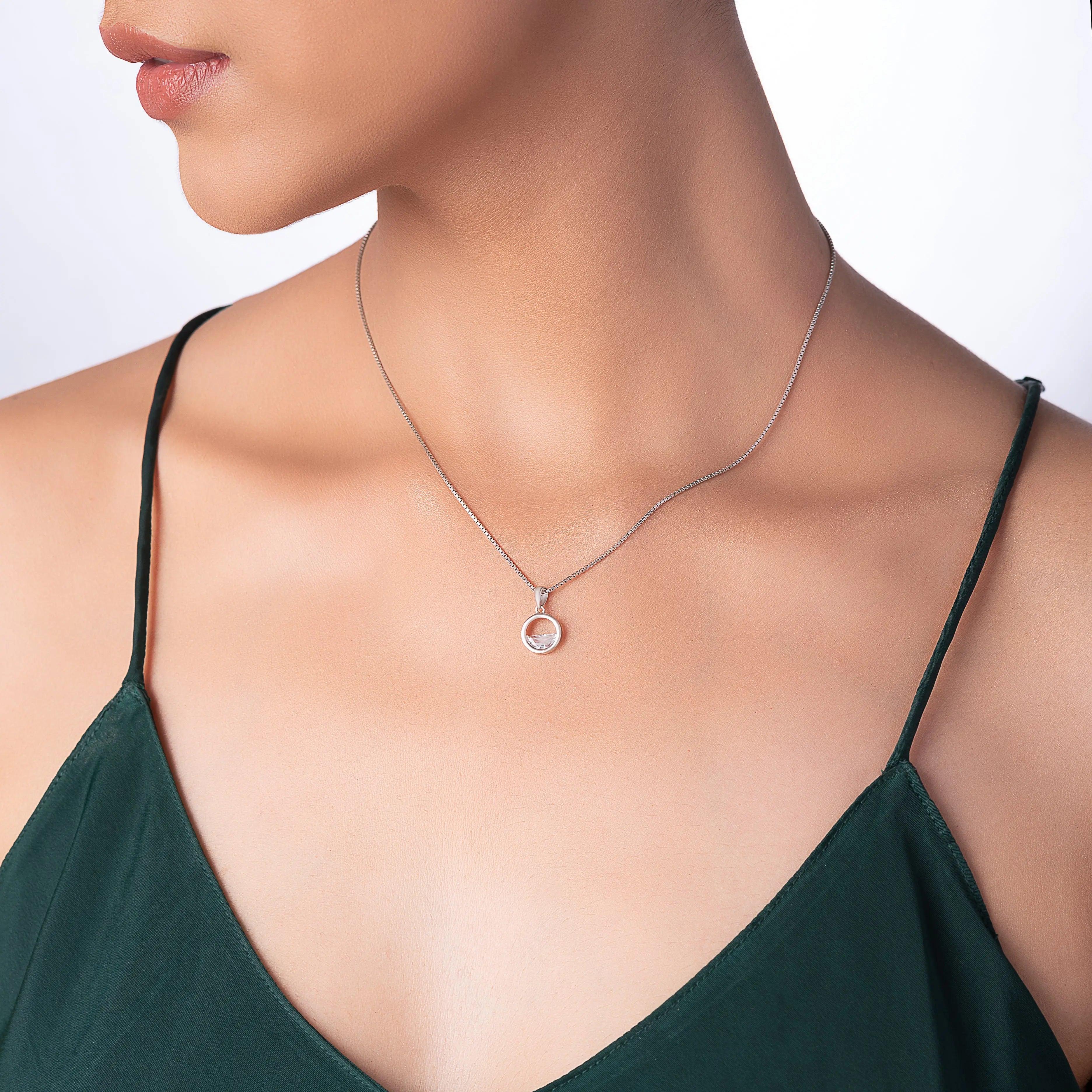 Silver Ring 'Half Full' Necklace Dhanaza