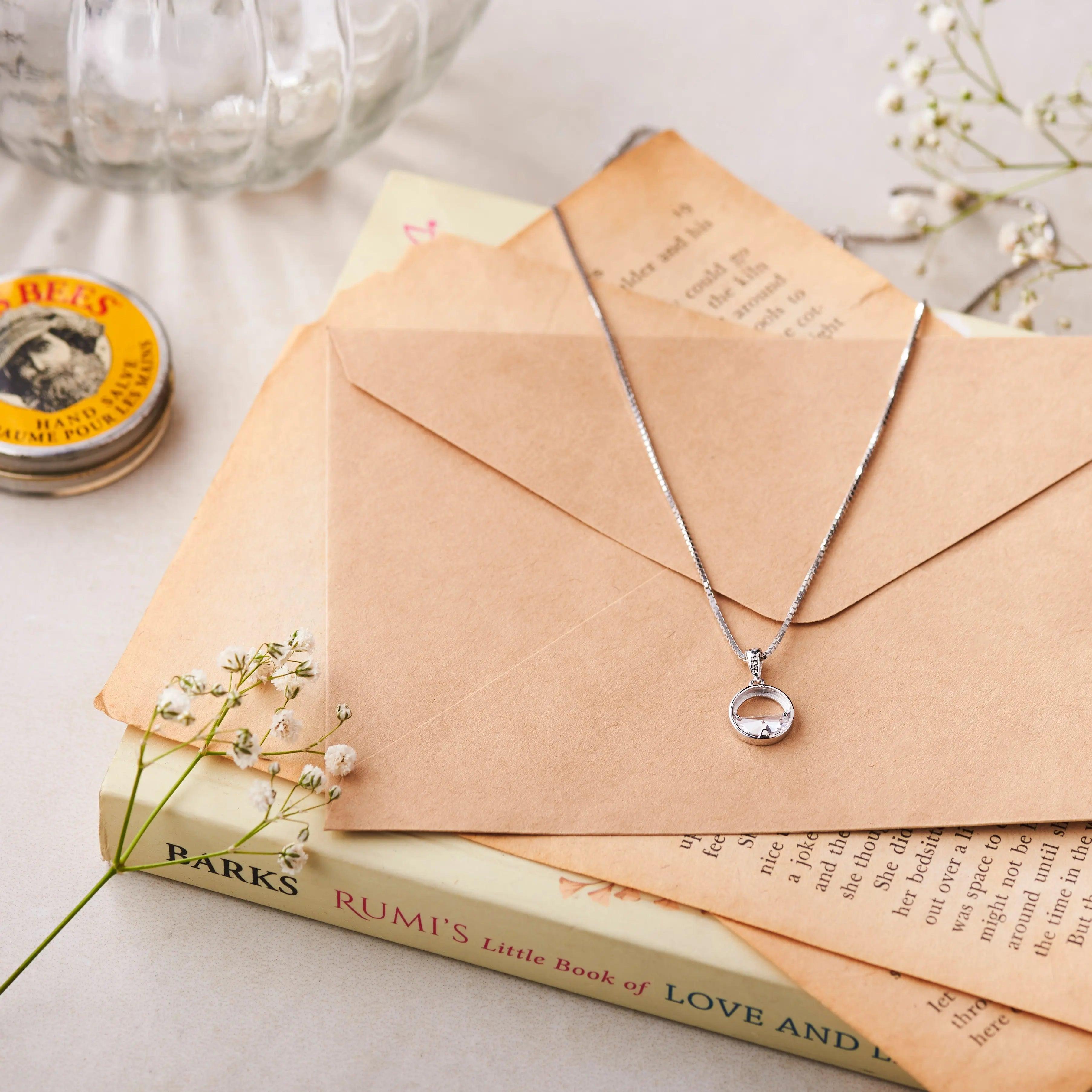 Silver Ring 'Half Full' Necklace Dhanaza