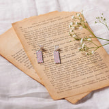 Silver Striped Box Earrings Dhanaza