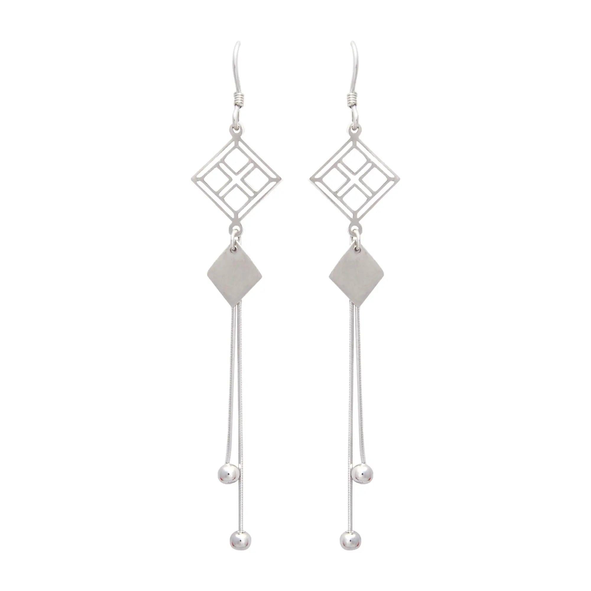 Silver Wind Chime Earrings Dhanaza