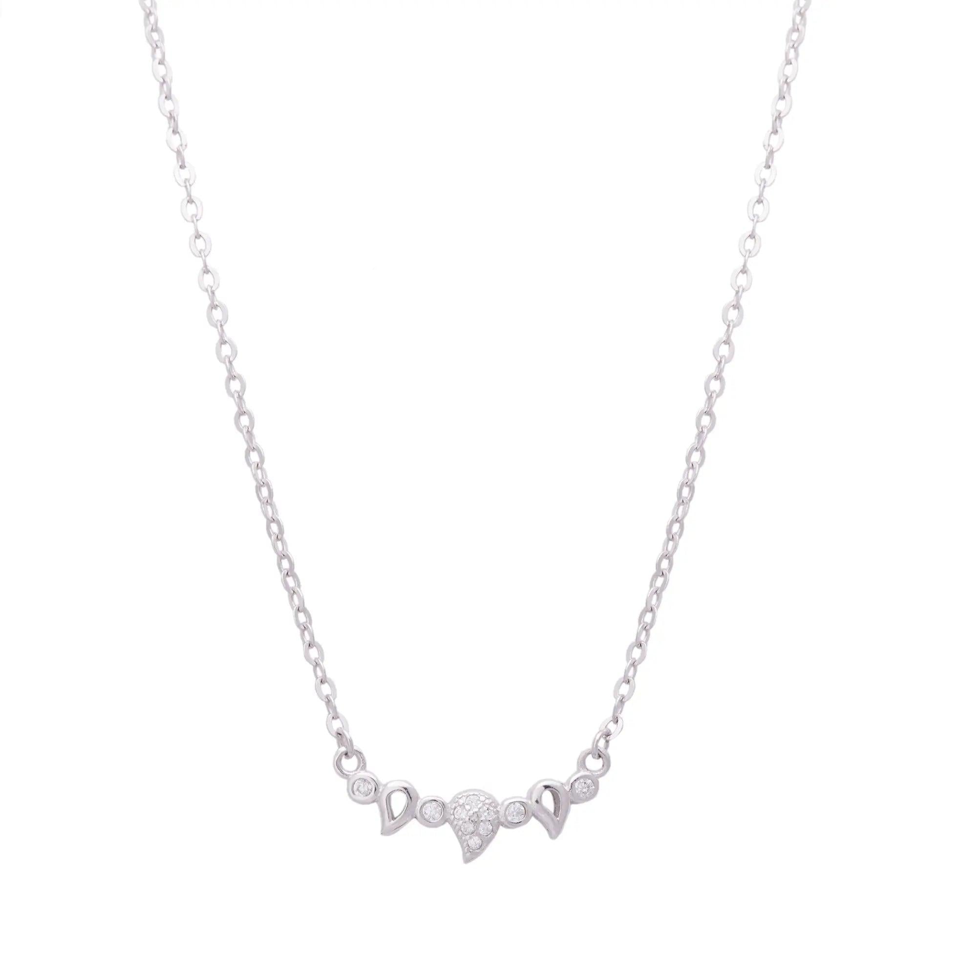 Silver Zircon Mango Necklace Dhanaza