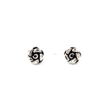 Antique Silver 3D Rose Studs (Earrings)