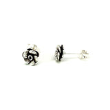 Antique Silver 3D Rose Studs (Earrings)