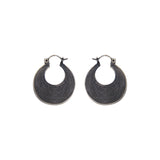 Oxidized Silver Crescent Earrings Dhanaza